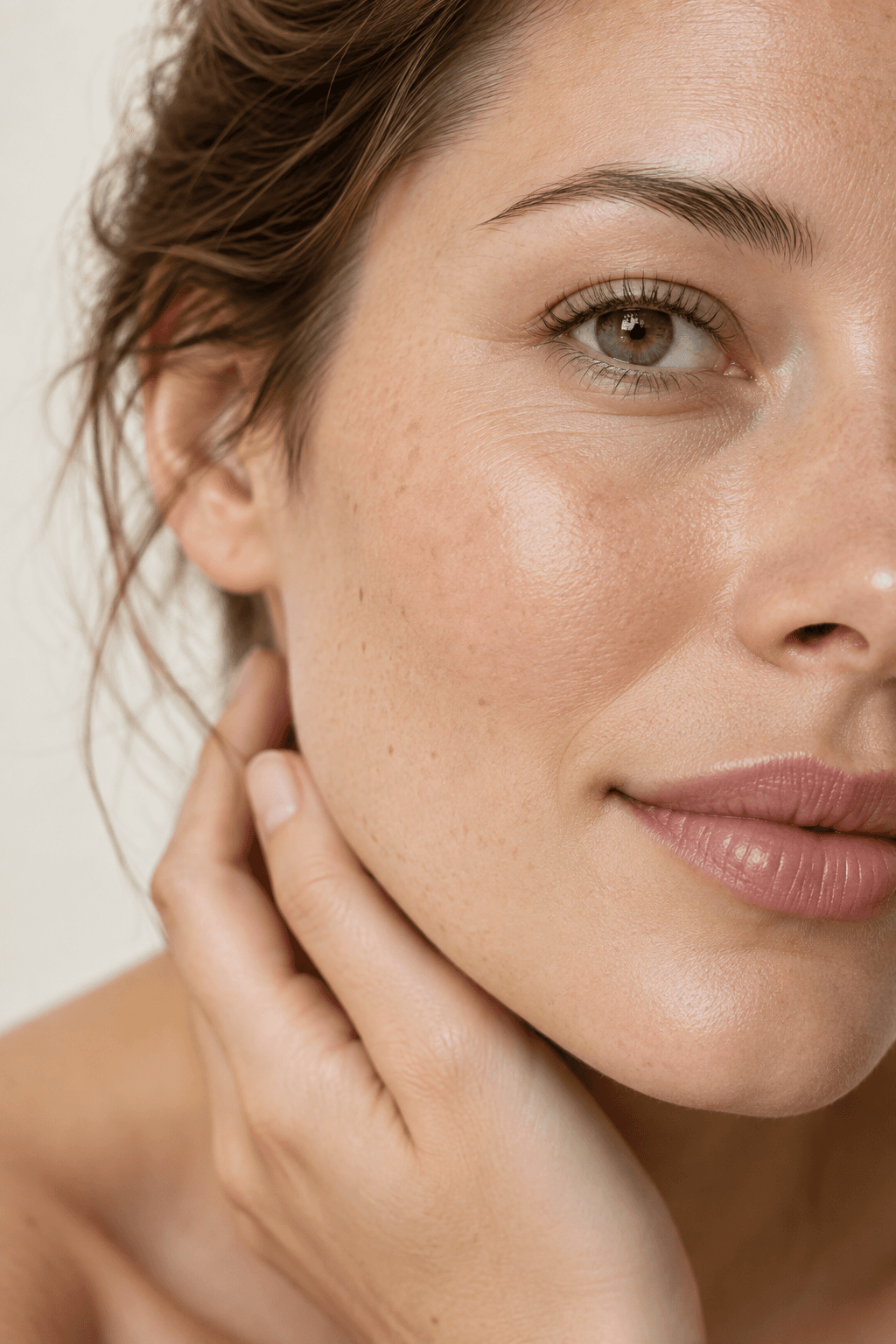 AI-generated close-up of a fictional adult model’s skin texture; illustrative only.